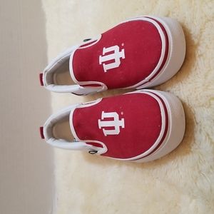 Slicks Indiana University Slip On Sneakers - 7M Red & White